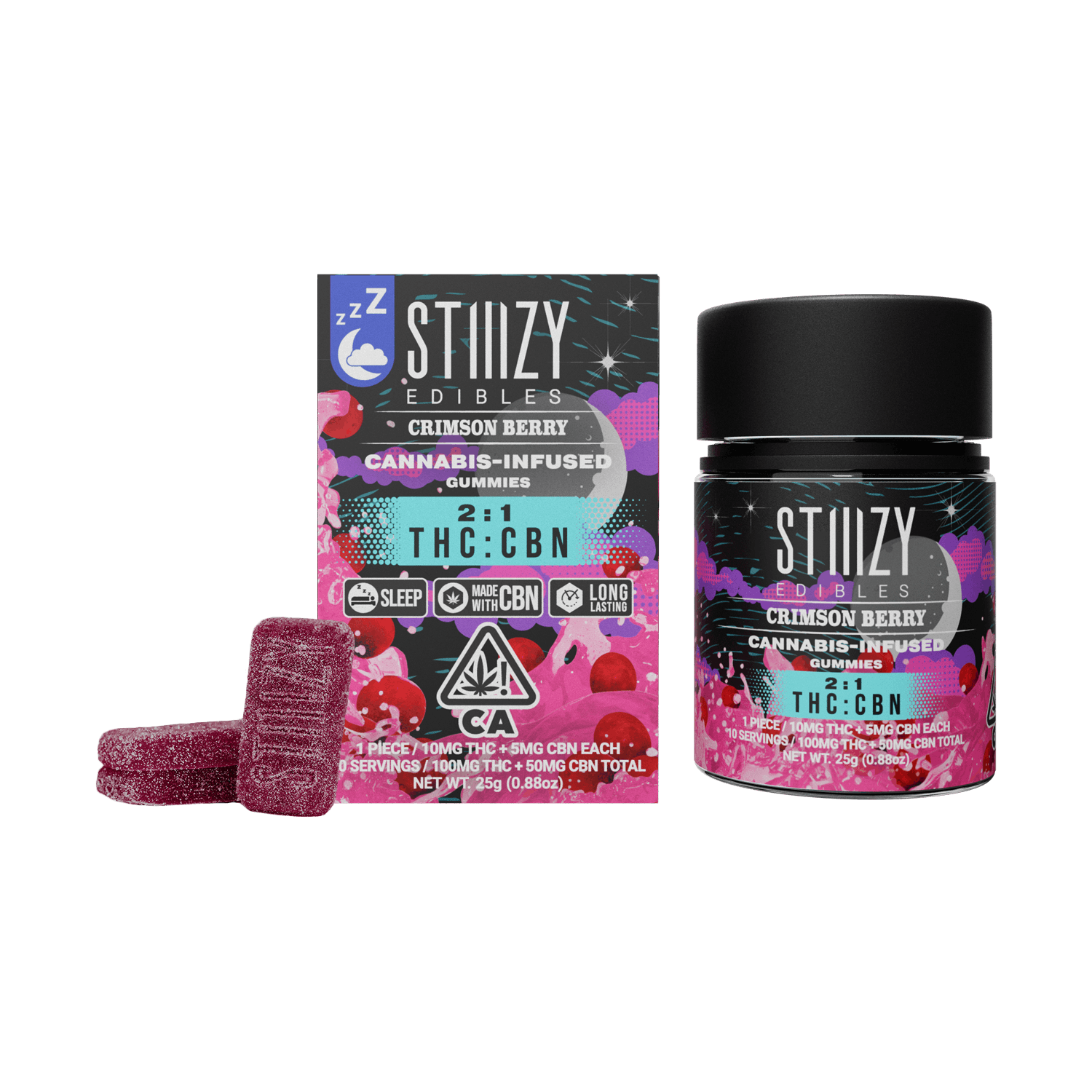 - CRIMSON BERRY - Gummies 2:1 THC:CBN Edibles