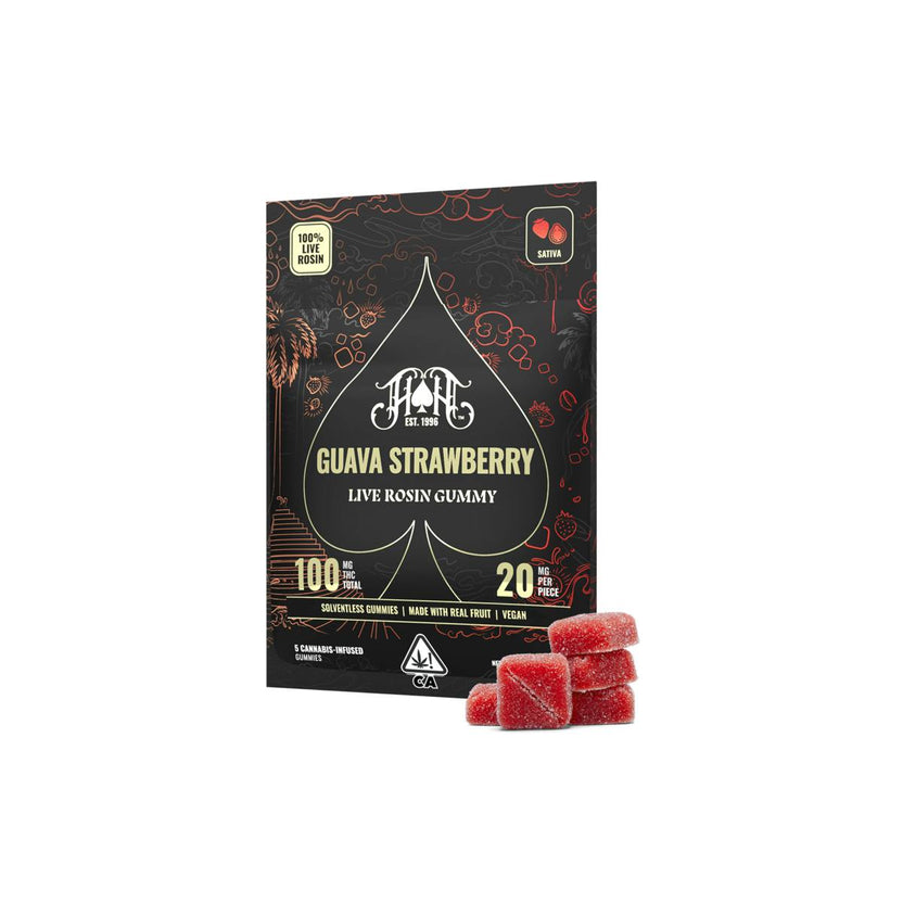 Guava Strawberry | Sativa - Live Rosin Gummies 5-pack