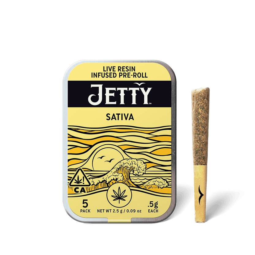 Jetty Pre-Roll Live Resin Infused 5 Pack (2.5g) Amnesia Haze x Garlic Grove