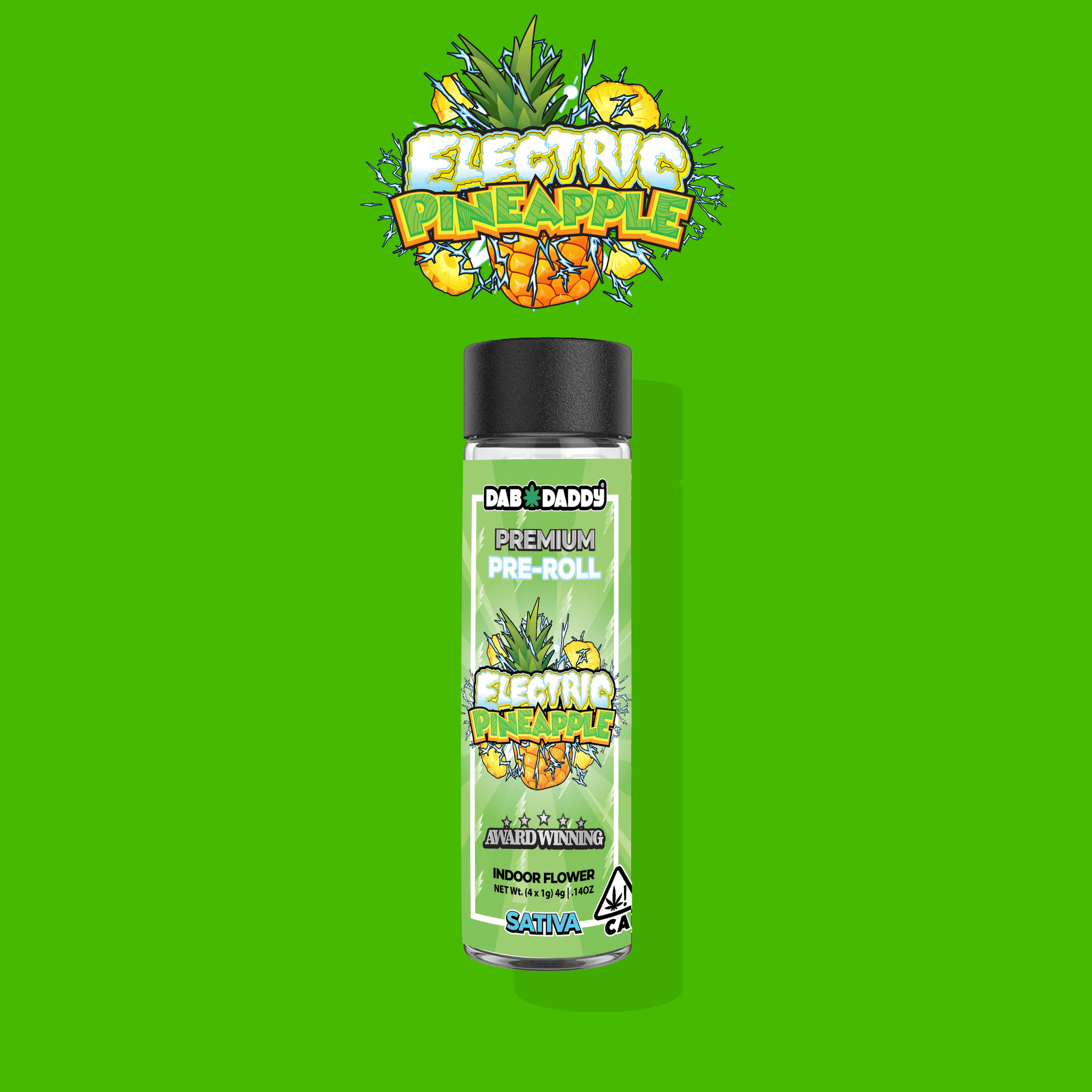 Electric Pineapple Pre-Rolls Dab Daddy® (4x1g) 4g Premium Indoor Flower