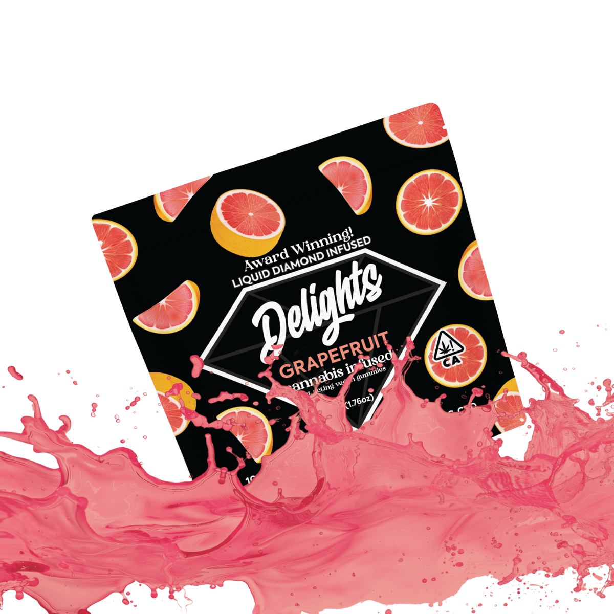 Grapefruit Delights Gummies Liquid Diamond Infused