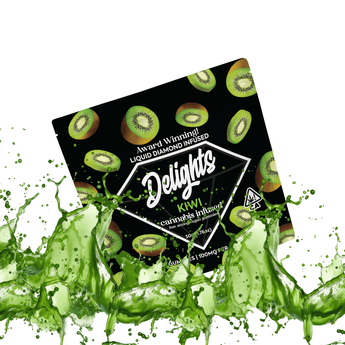 Kiwi Delights Gummies Liquid Diamond Infused