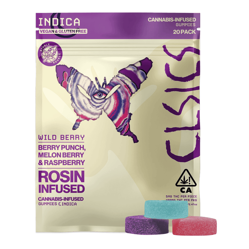 Wild Berry Indica 20Pk Gummies - LIVE ROSIN INFUSED PARTY PACK