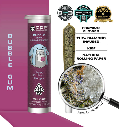 BUBBLE GUM — Mini Joint Infused + Kief (0.5g)