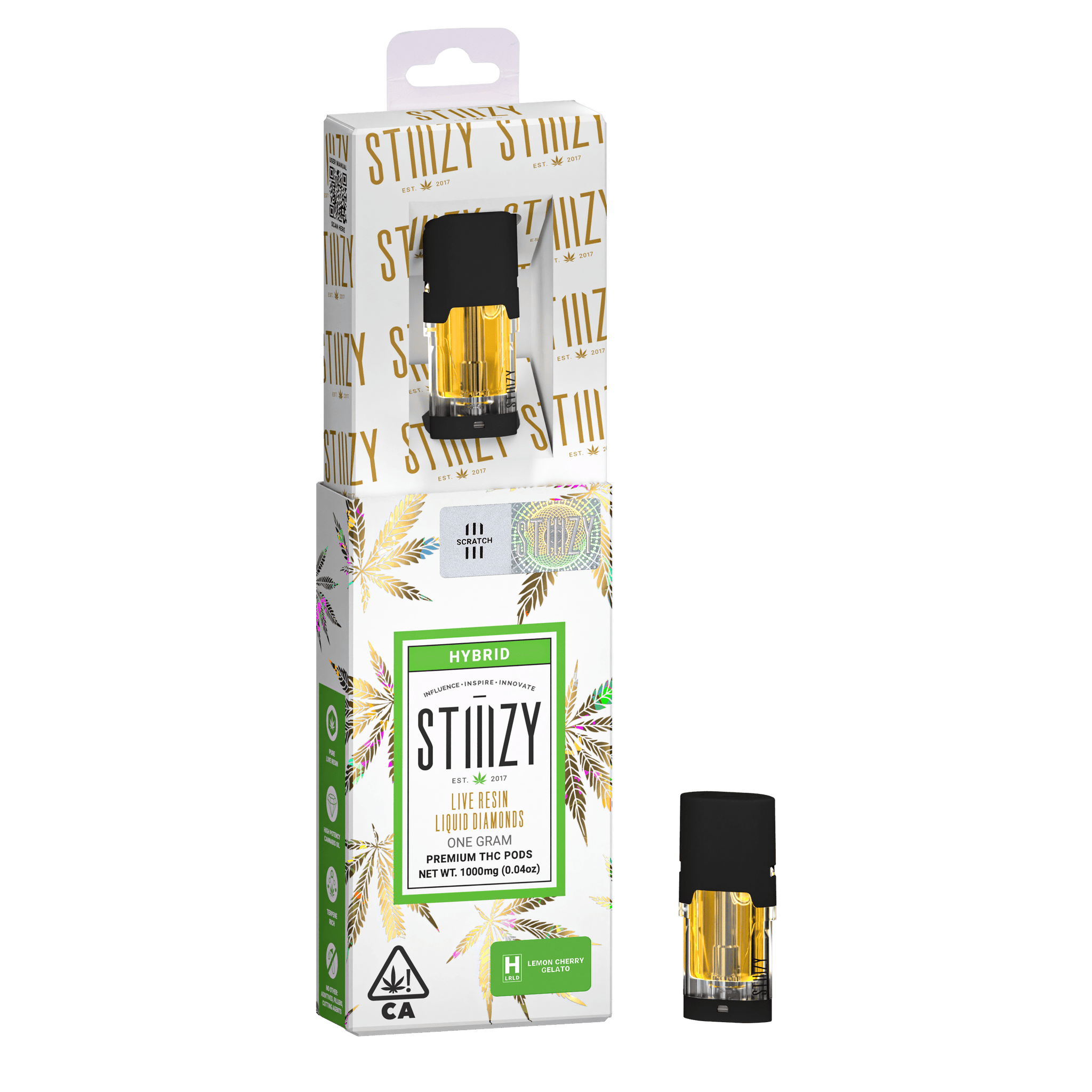 Vape Cartridge - LEMON CHERRY GELATO 1G Live Resin Liquid Diamonds Pod