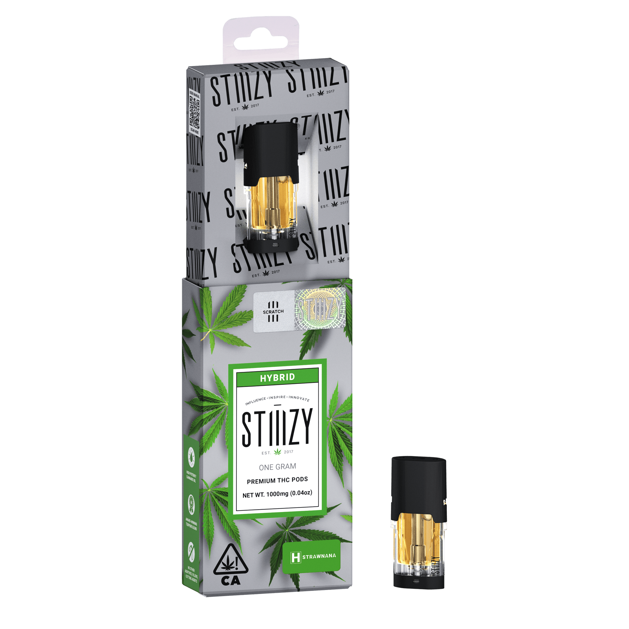 Vape Cartridge - STRAWNANA 1G Original THC Pod - STIIIZY