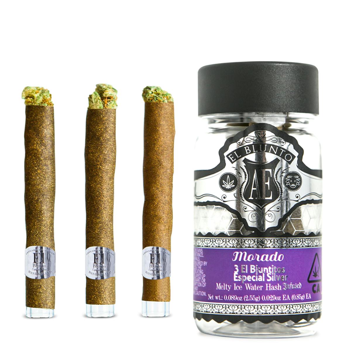 El Bluntito Silver - Morado - Hash Infused - .85g x 3pk