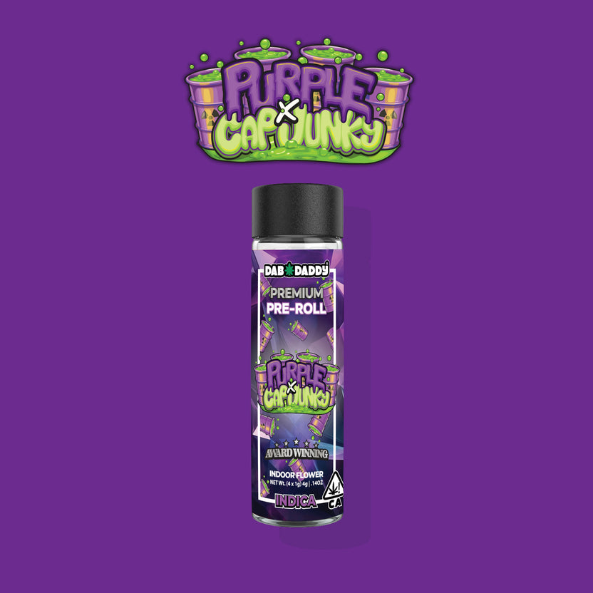 Purple x Cap Junky Pre-Rolls Dab Daddy® (4x1g) 4g Premium Indoor Flower