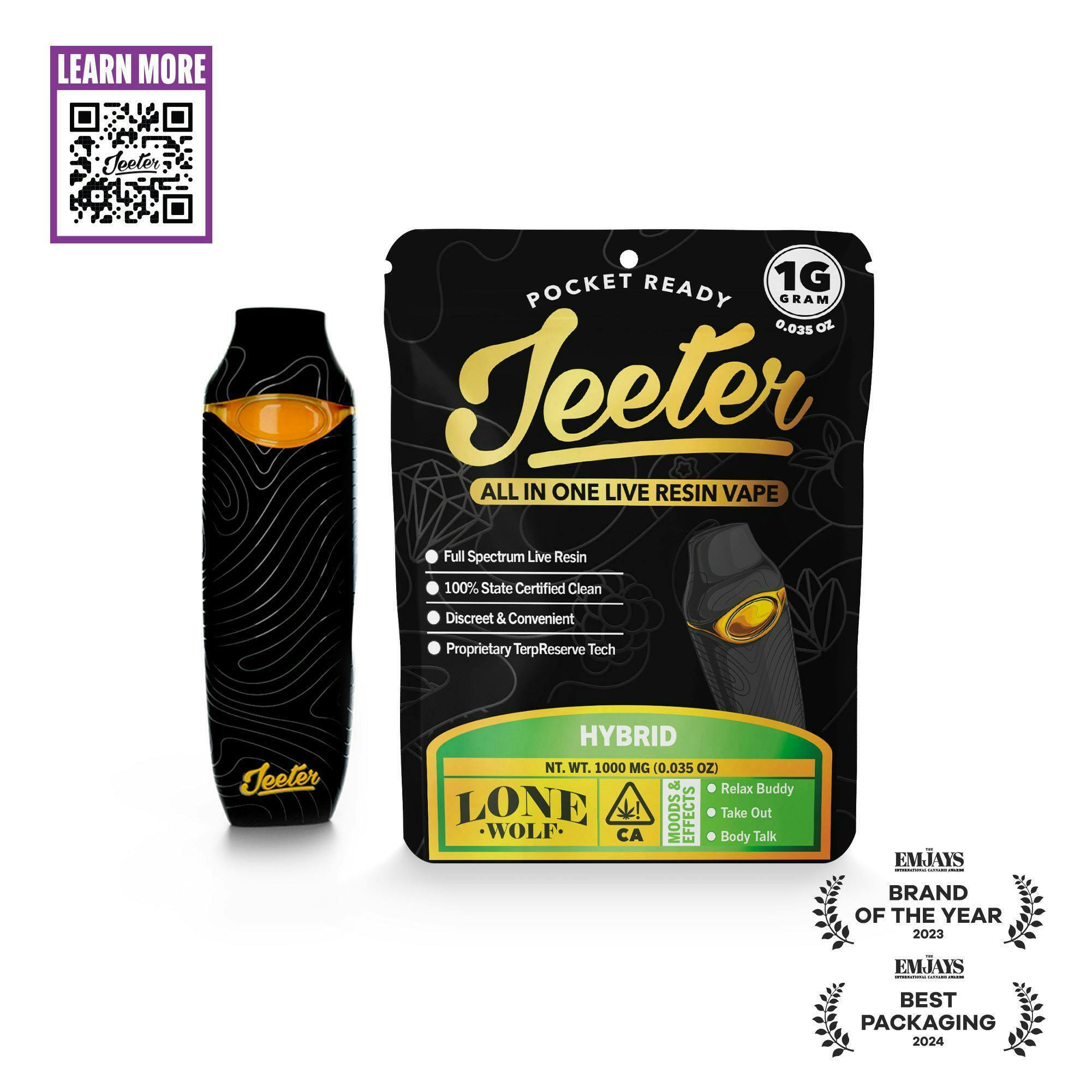 Jeeter All In One Live Resin Vape - Lone Wolf
