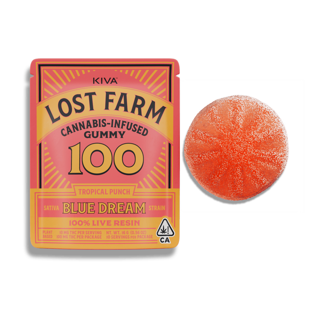 Lost Farm 100mg 1pk Tropical Punch x Blue Dream Live Resin Gummy