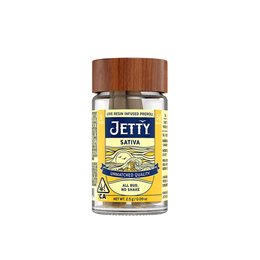 Jetty Pre-Roll Live Resin 5 Pack (2.5g) Super Lemon Haze x Garlic Sherbet