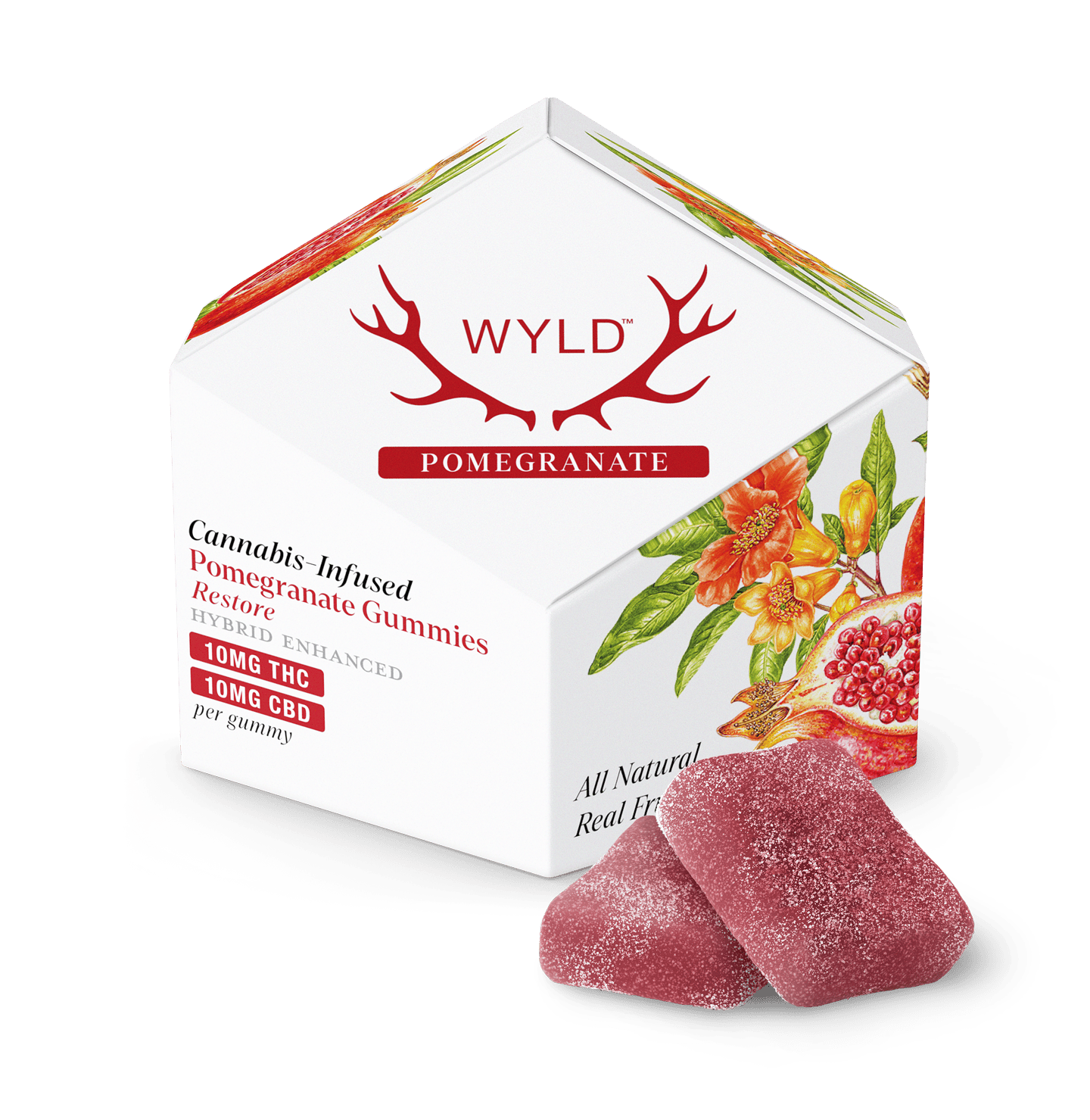 Pomegranate 1:1 CBD + Hybrid Enhanced Gummies 100:100mg