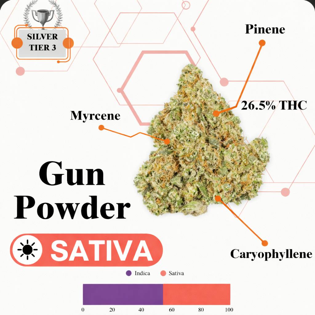 TIER 3 FLOWER - GUN POWDER - SATIVA
